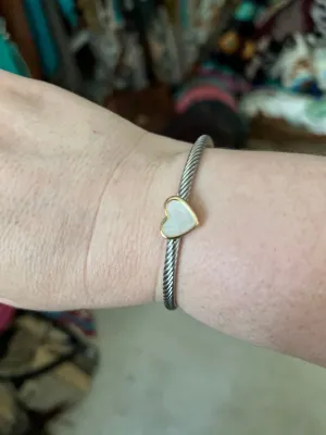Heart Rope Cuff Bracelet