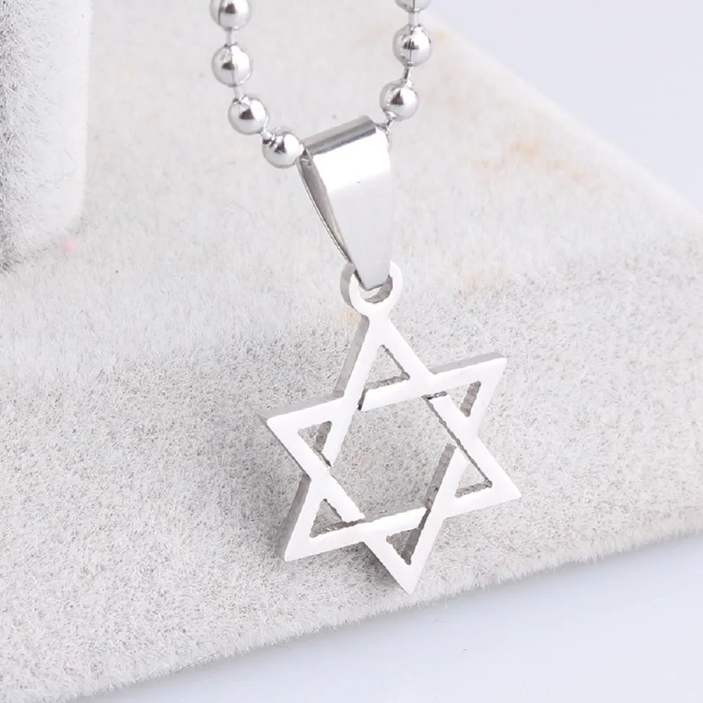 Hexagram David Star Stainless Steel Pendant Necklaces