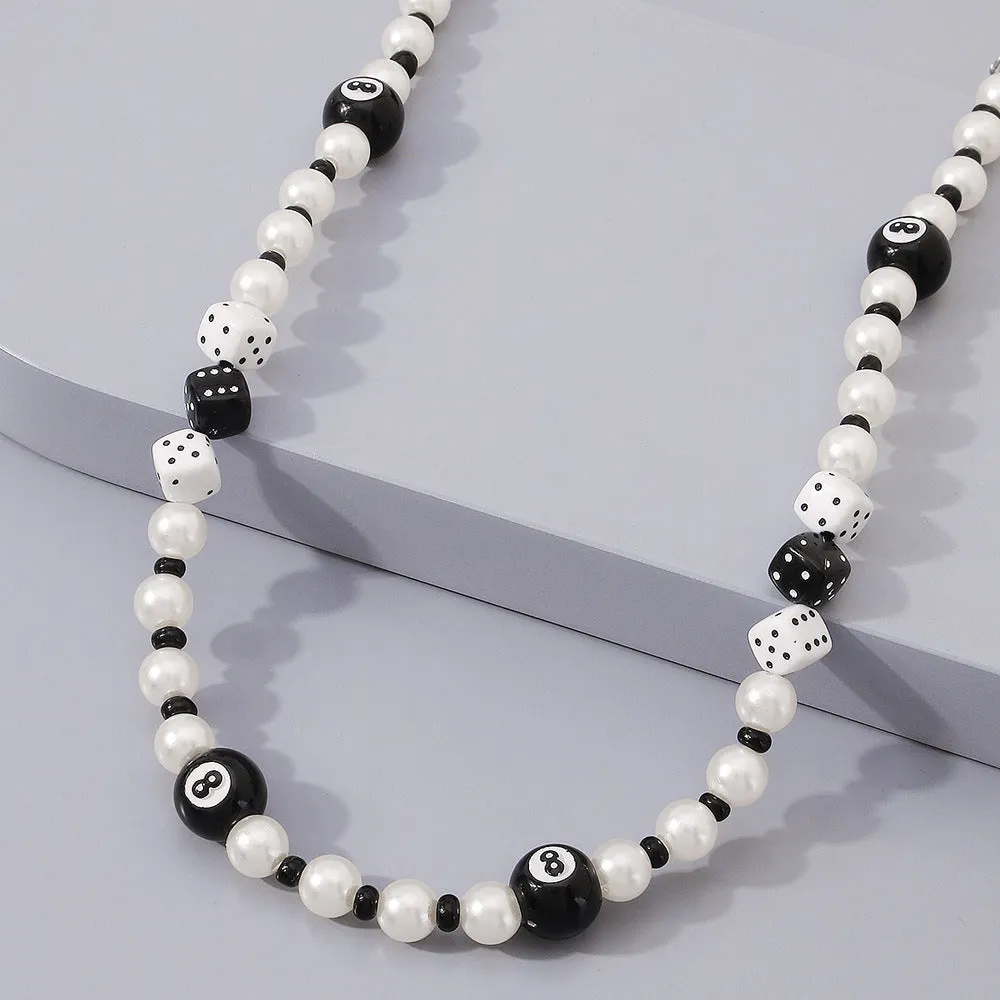 Hip Hop Necklace Creative Dice Billiards Resin