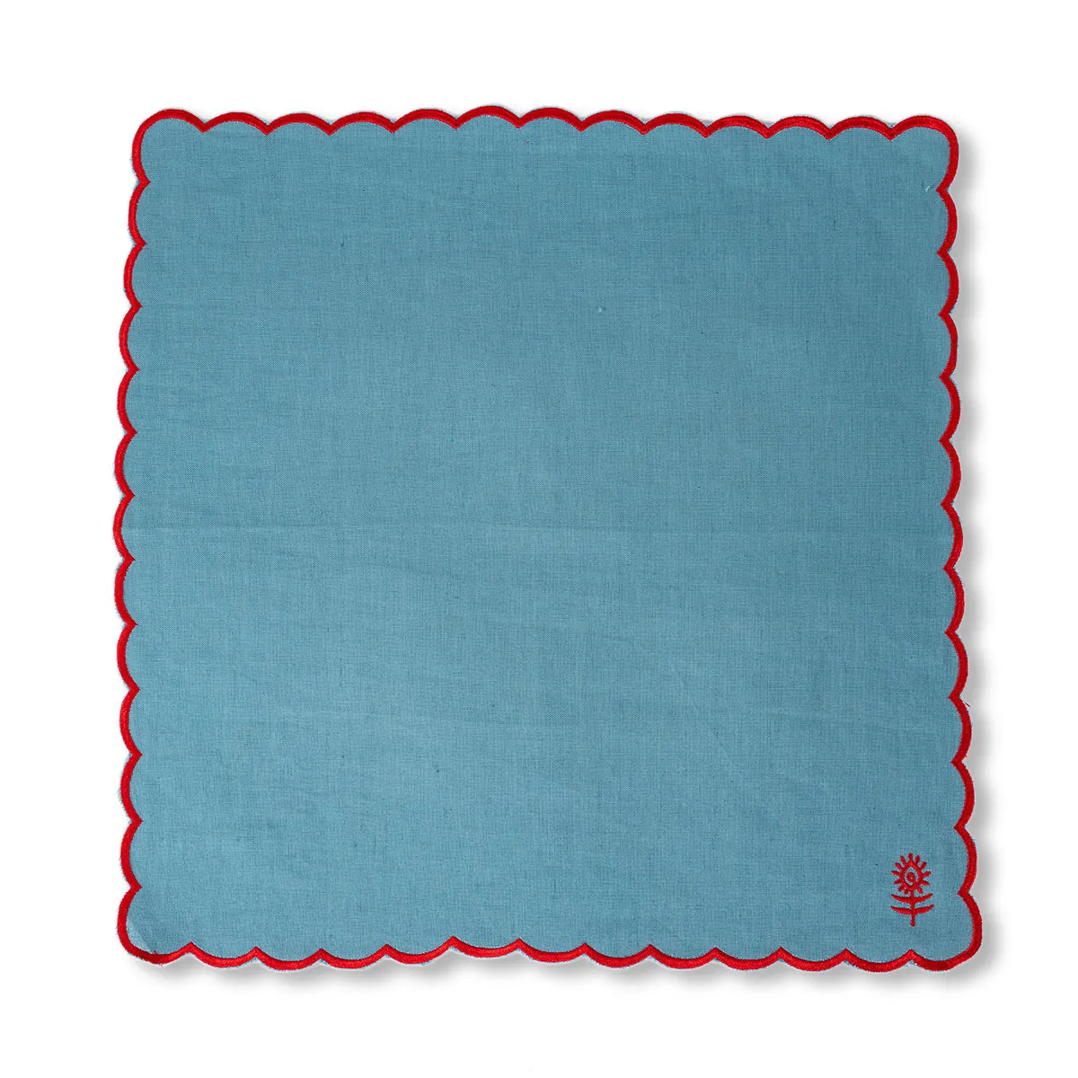 Icon Linen Napkins S/4 - Aqua   Cherry
