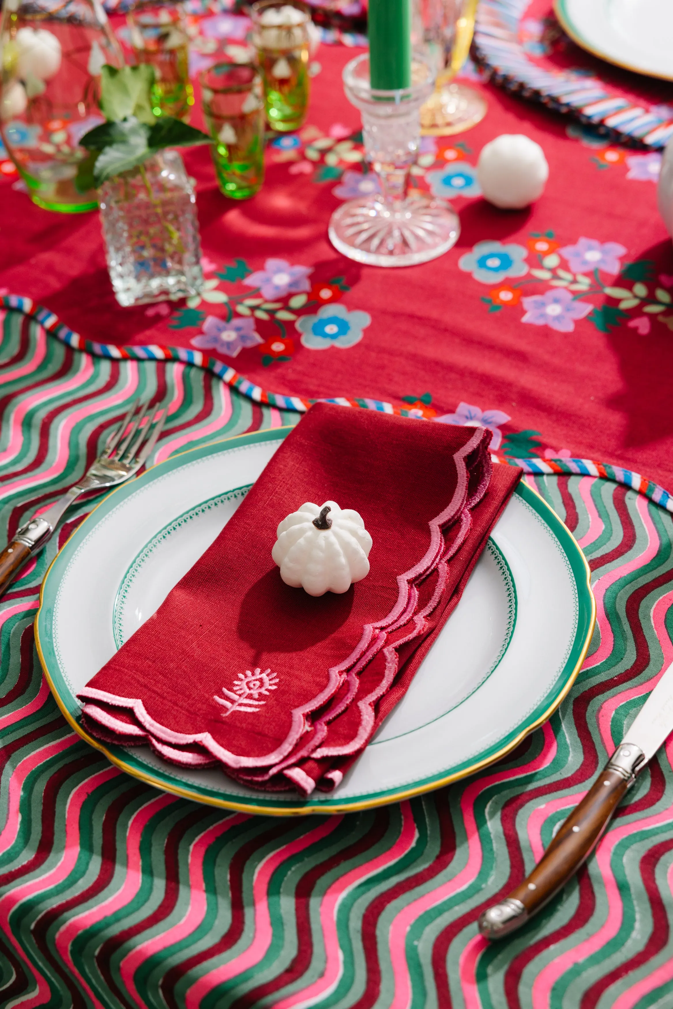 Icon Linen Napkins S/4 - Wine   Pink