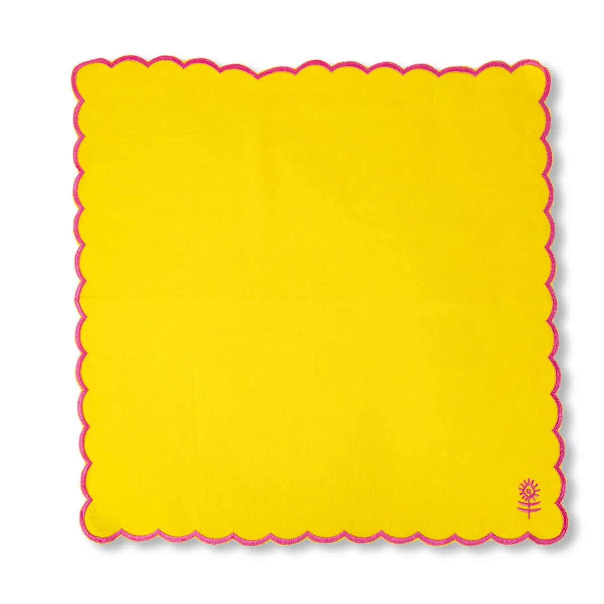 Icon Linen Napkins S/4 - Yellow   Neon Pink