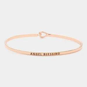 iLLASPARKZ ANGEL BLESSING Message Thin Brass Metal Hook Bracelet
