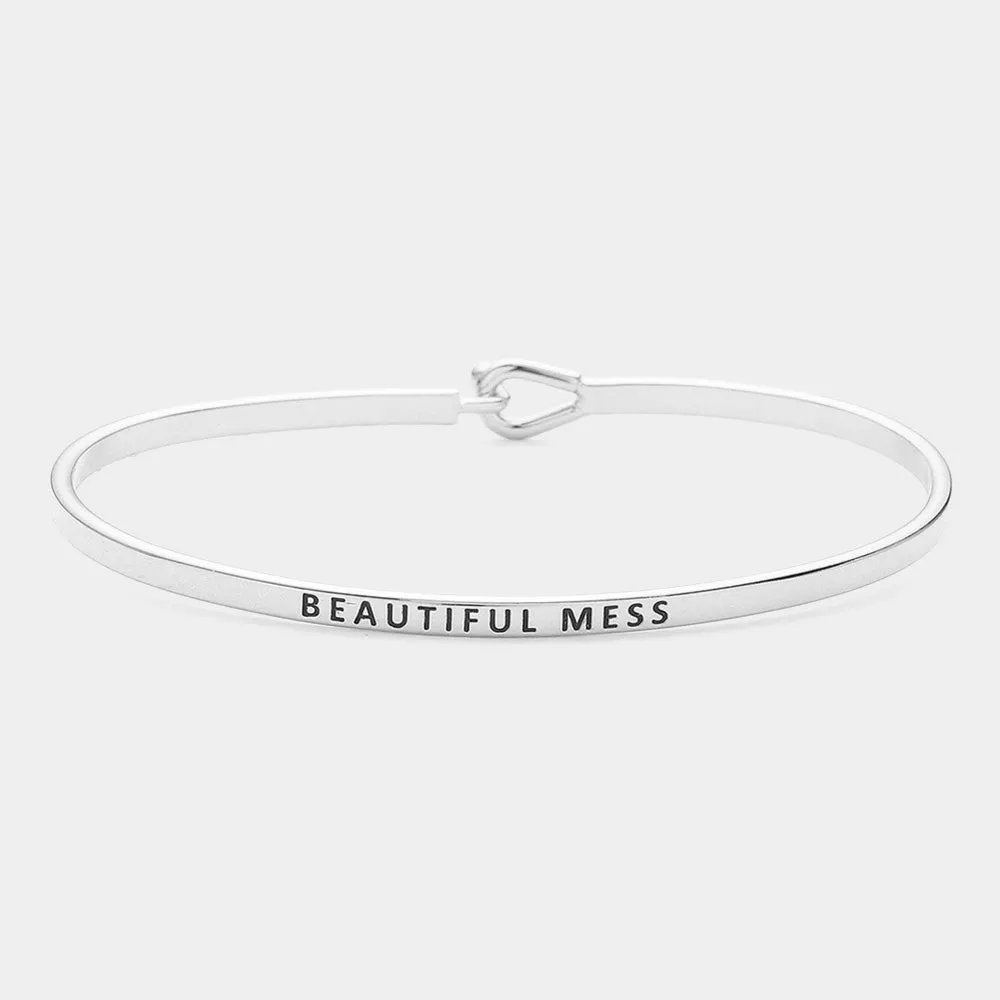 iLLASPARKZ "Beautiful Mess" Brass Thin Metal Hook Bracelet