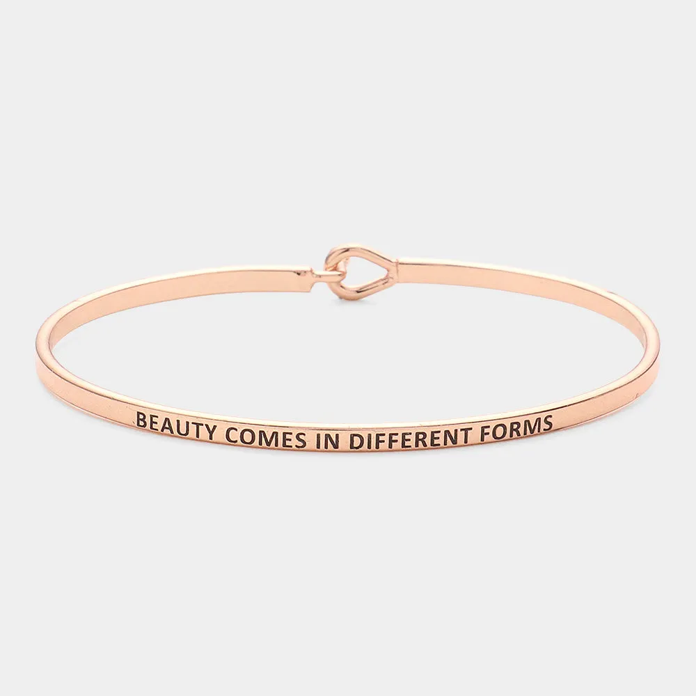 iLLASPARKZ "Beauty Comes in..." Thin Brass Metal Hook Bracelet
