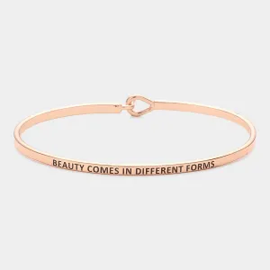 iLLASPARKZ "Beauty Comes in..." Thin Brass Metal Hook Bracelet