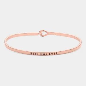 iLLASPARKZ "Best Day Ever" Thin Brass Metal Hook Bracelet