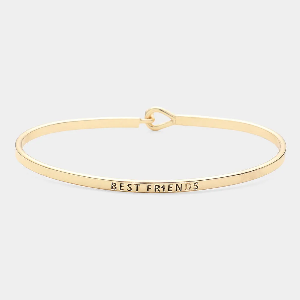 iLLASPARKZ "Best Friends" Brass Thin Metal Hook Bracelet