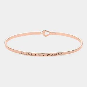 iLLASPARKZ "Bless this woman" Thin Brass Metal Hook Bracelet