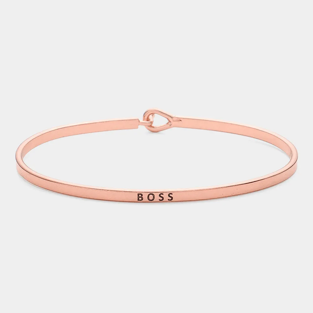 iLLASPARKZ "Boss" Thin Brass Metal Hook Bracelet