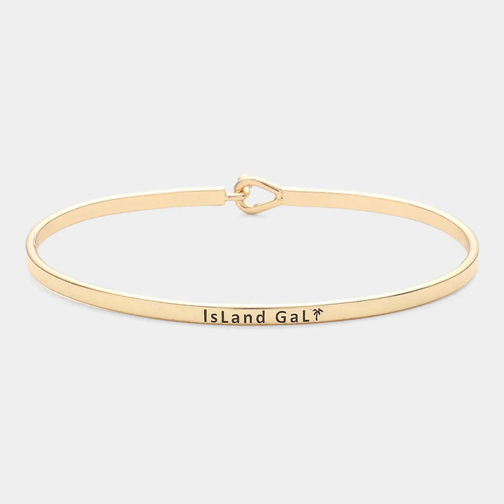 iLLASPARKZ "Island Gal" Thin Brass Metal Hook Bracelet