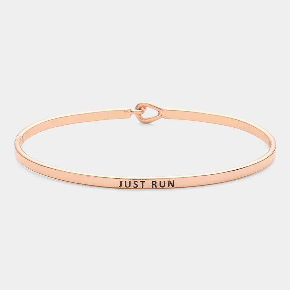 iLLASPARKZ "Just Run" Thin Brass Metal Hook Bracelet