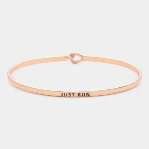 iLLASPARKZ "Just Run" Thin Brass Metal Hook Bracelet