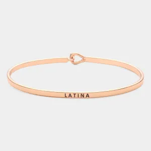 iLLASPARKZ "Latina" Thin Brass Metal Hook Bracelet
