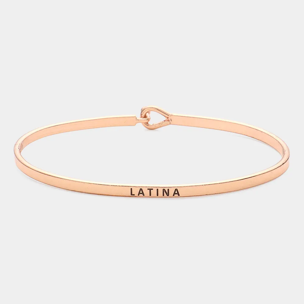 iLLASPARKZ "Latina" Thin Brass Metal Hook Bracelet