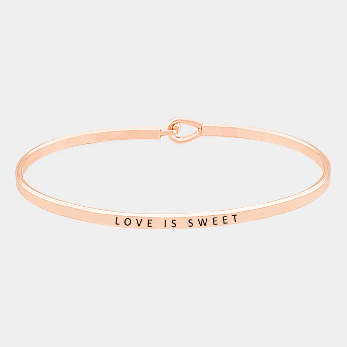iLLASPARKZ "Love is sweet" thin metal hook bracelet