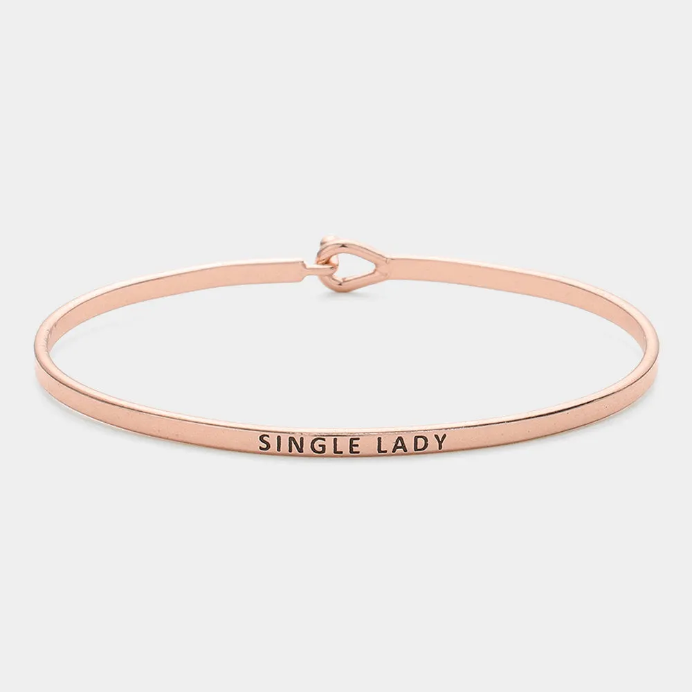 iLLASPARKZ "Single Lady" Thin Brass Metal Hook Bracelet