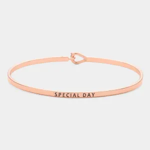 iLLASPARKZ "Special day" Thin Brass Metal Hook Bracelet