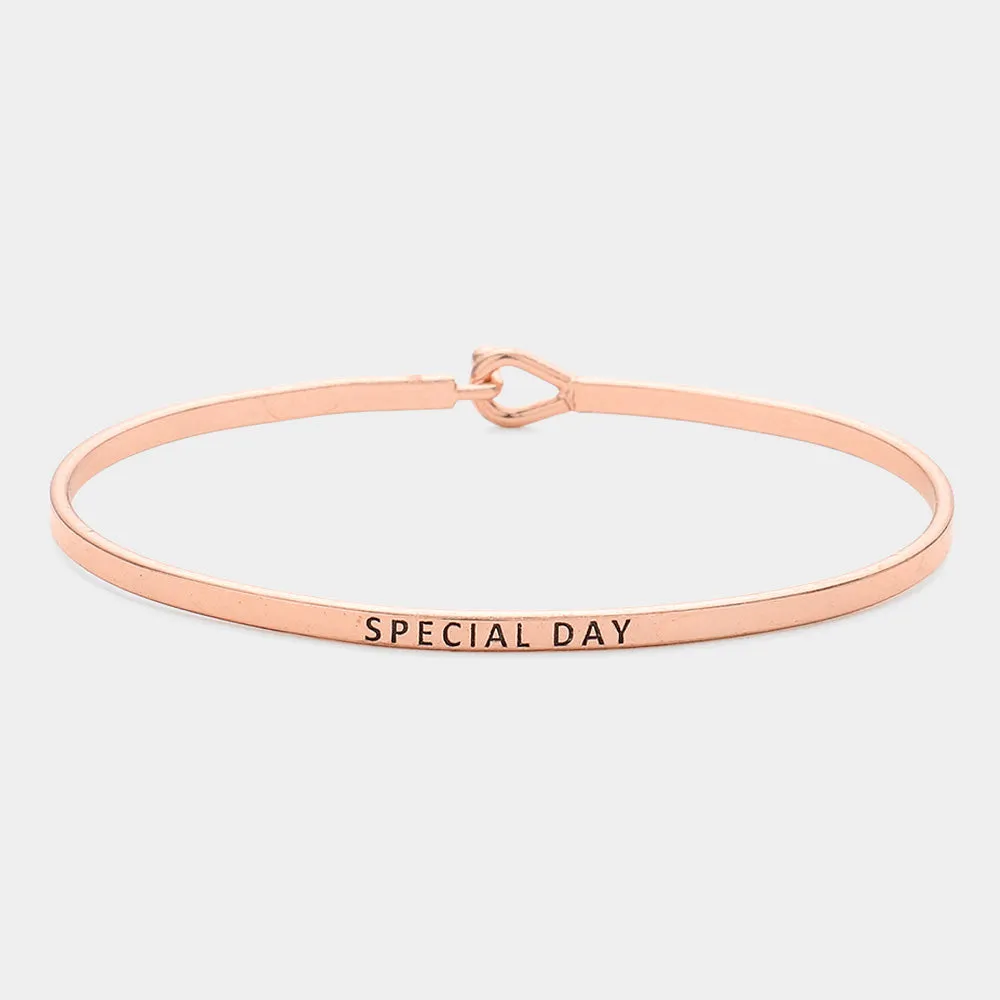 iLLASPARKZ "Special day" Thin Brass Metal Hook Bracelet