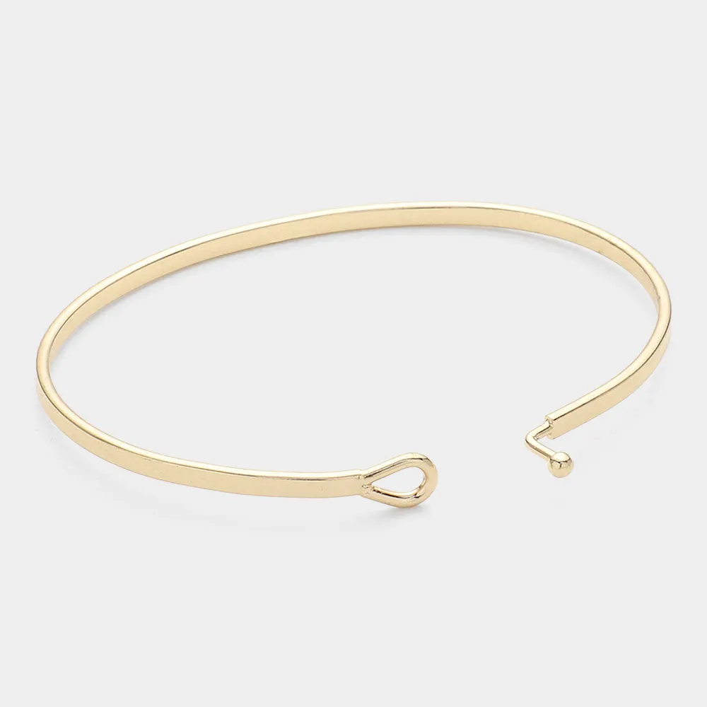 iLLASPARKZ "Thing Two" Thin Brass Metal Hook Bracelet