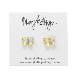 Iridescent Butterfly Studs