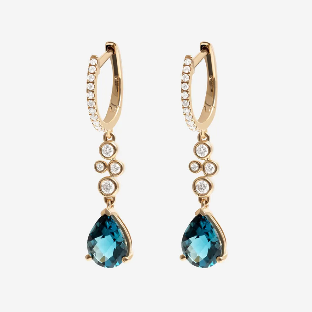 Laguna | 9ct Gold London Blue Topaz Earrings