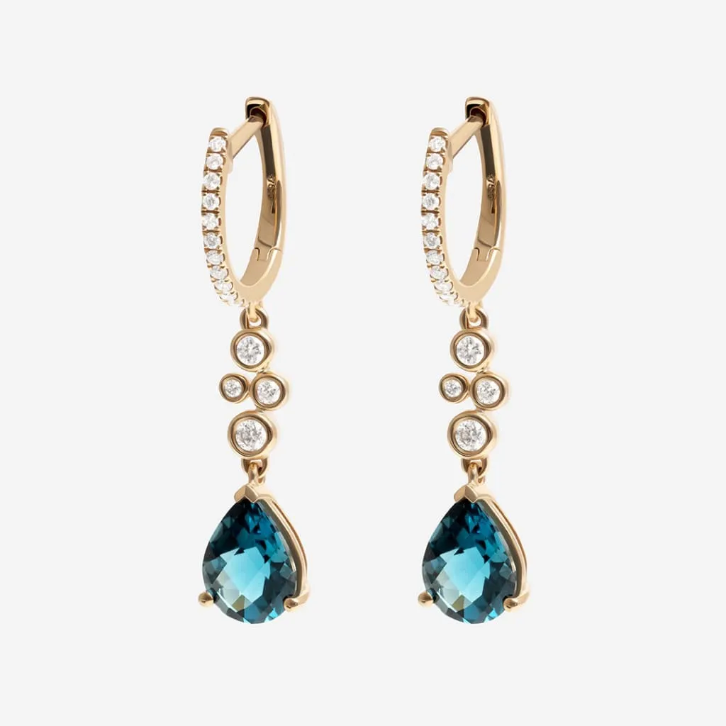 Laguna | 9ct Gold London Blue Topaz Earrings