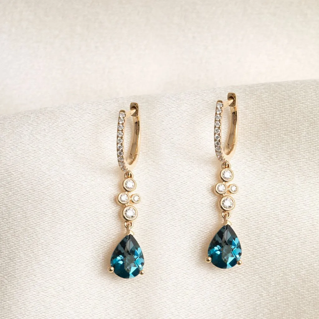Laguna | 9ct Gold London Blue Topaz Earrings