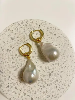 Large baroque pearl earrings