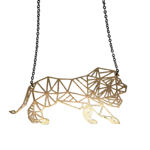 Large Geometric Lion Pendant