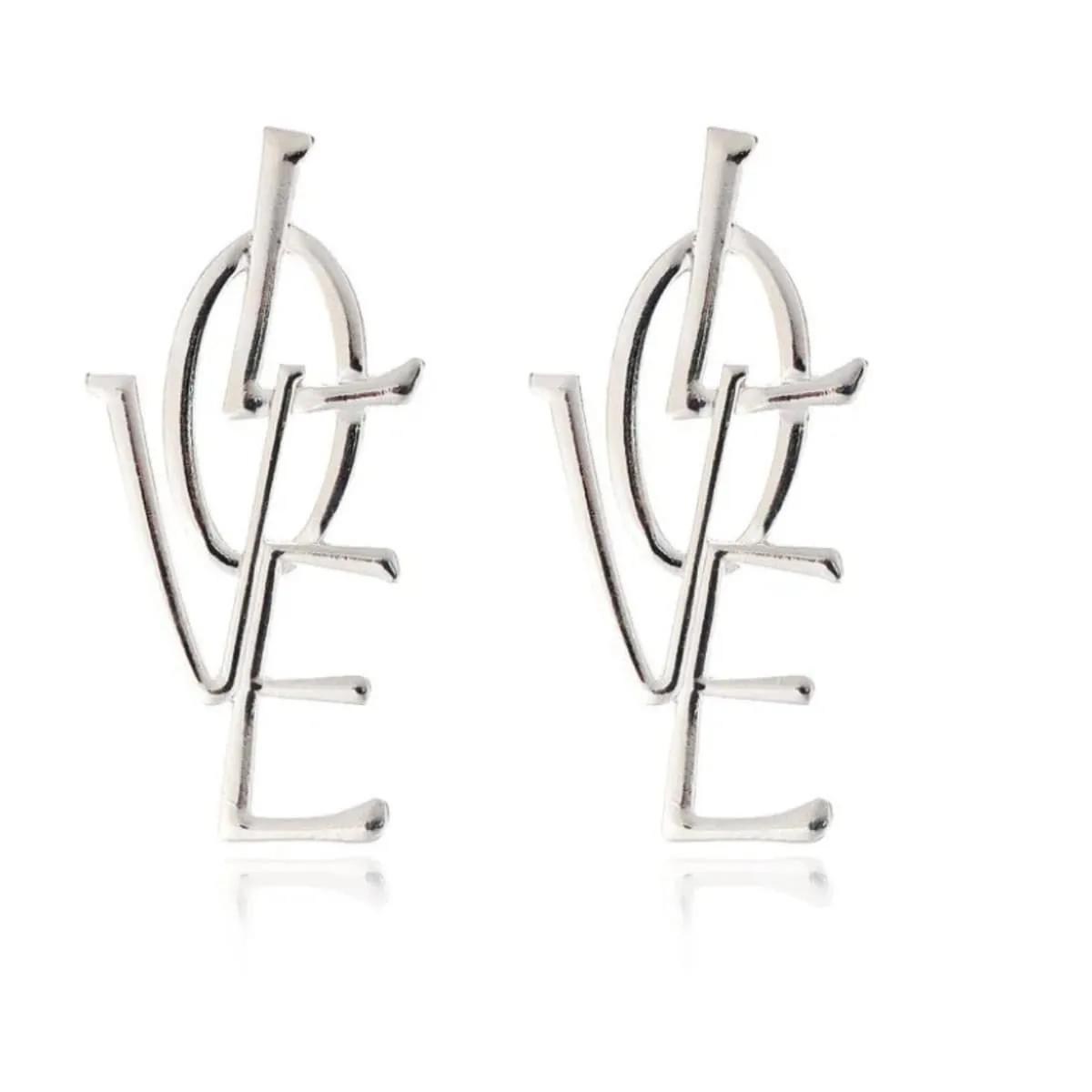 Large Love Dangle Earrings
