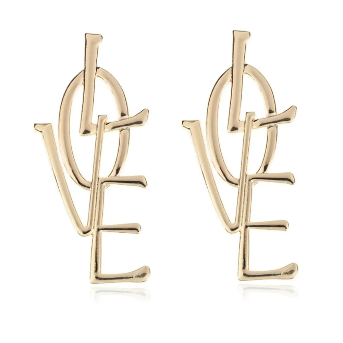 Large Love Dangle Earrings
