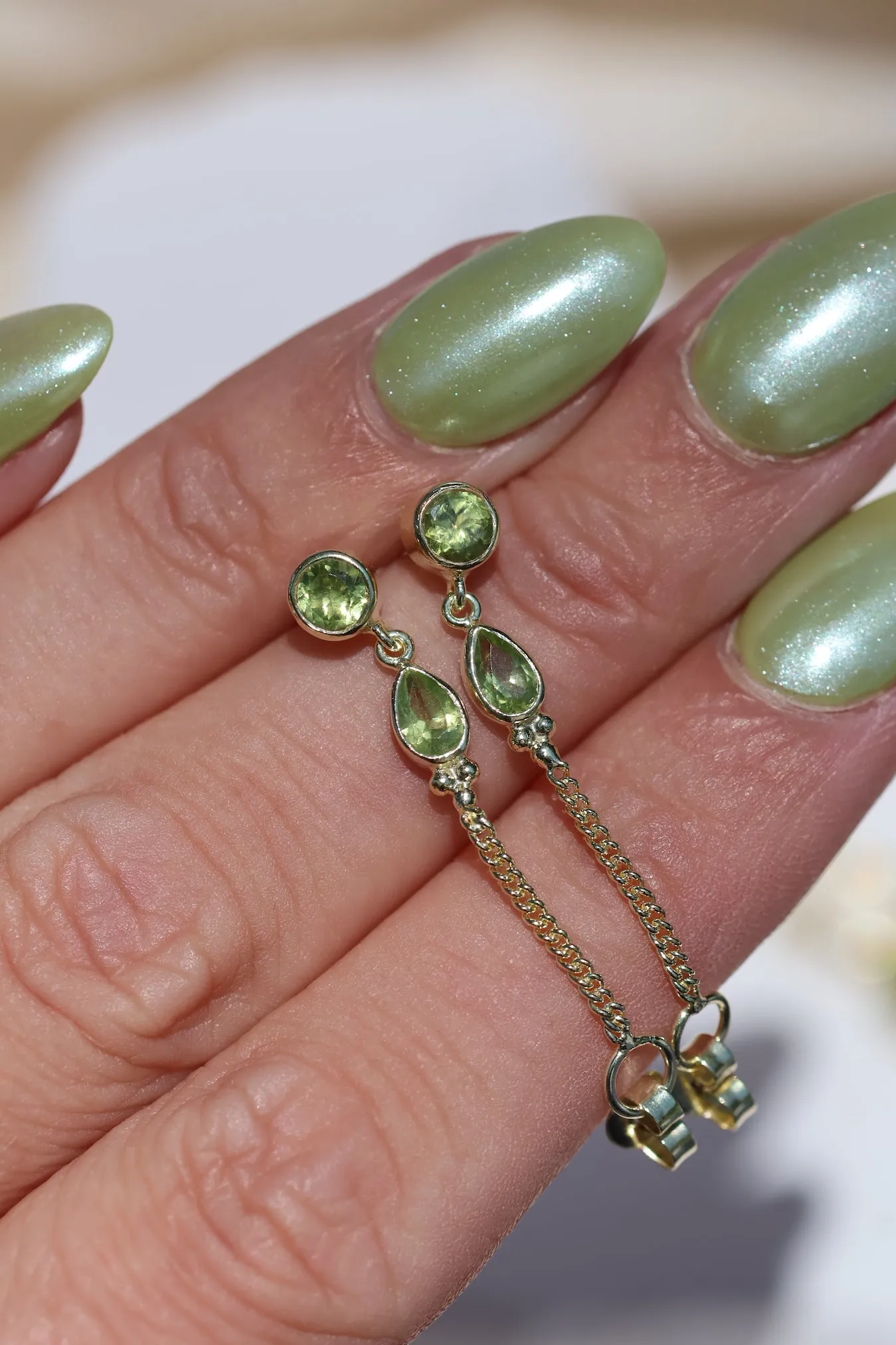 Leona Gold Peridot Studs