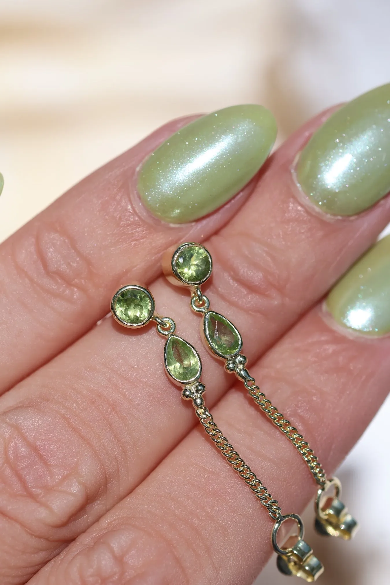 Leona Gold Peridot Studs