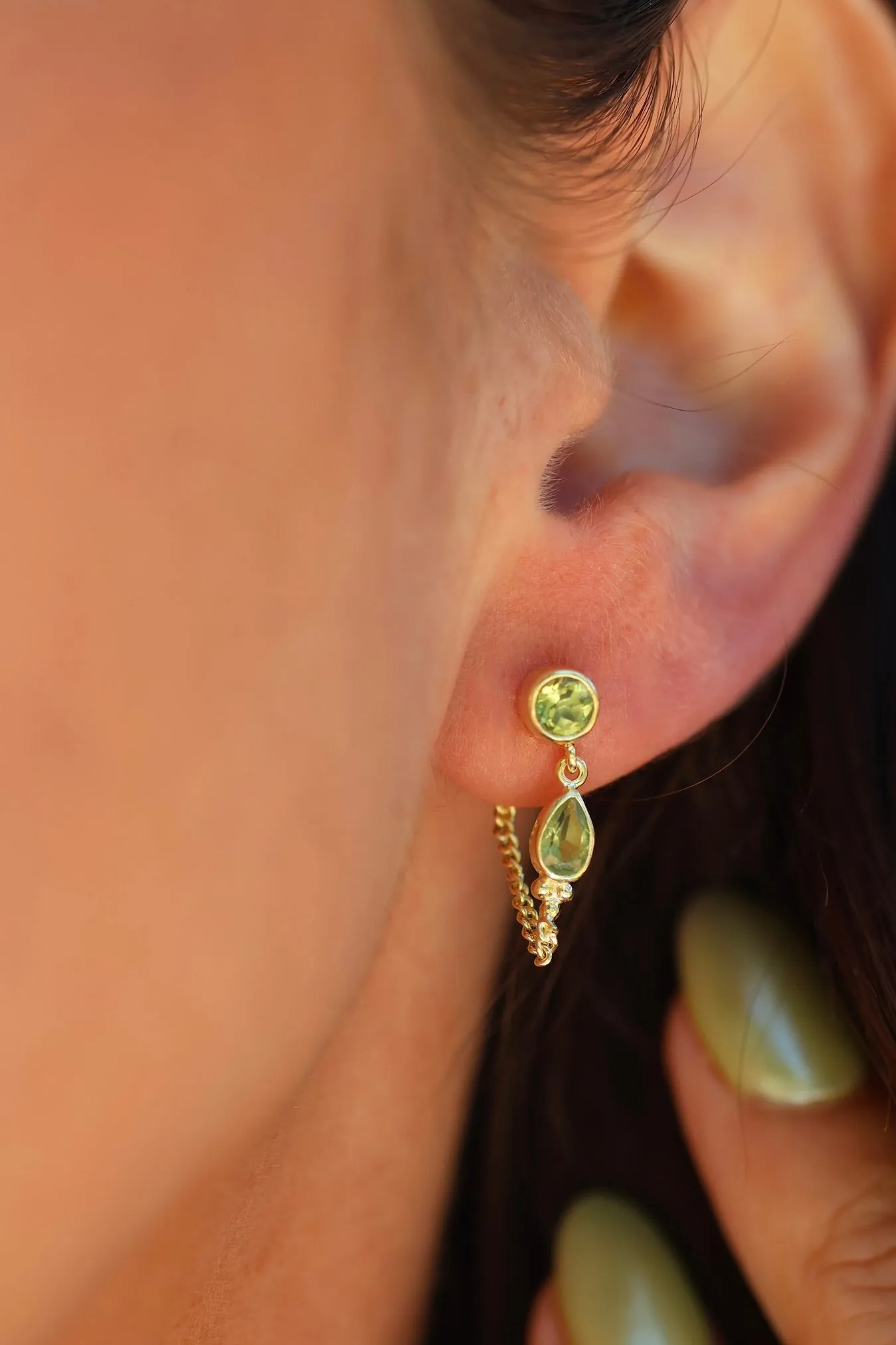 Leona Gold Peridot Studs
