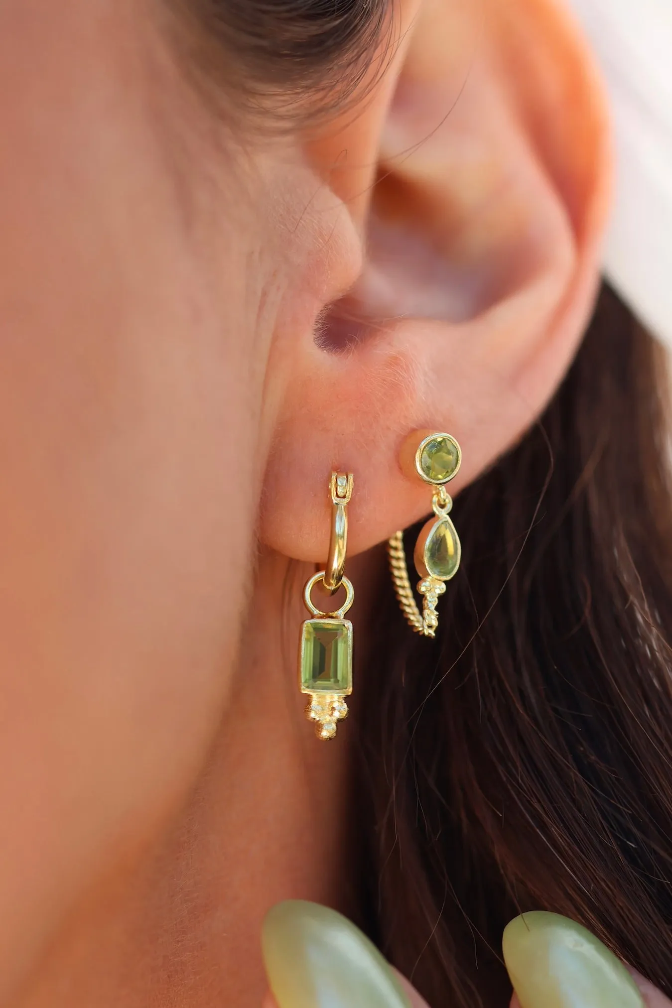Leona Gold Peridot Studs