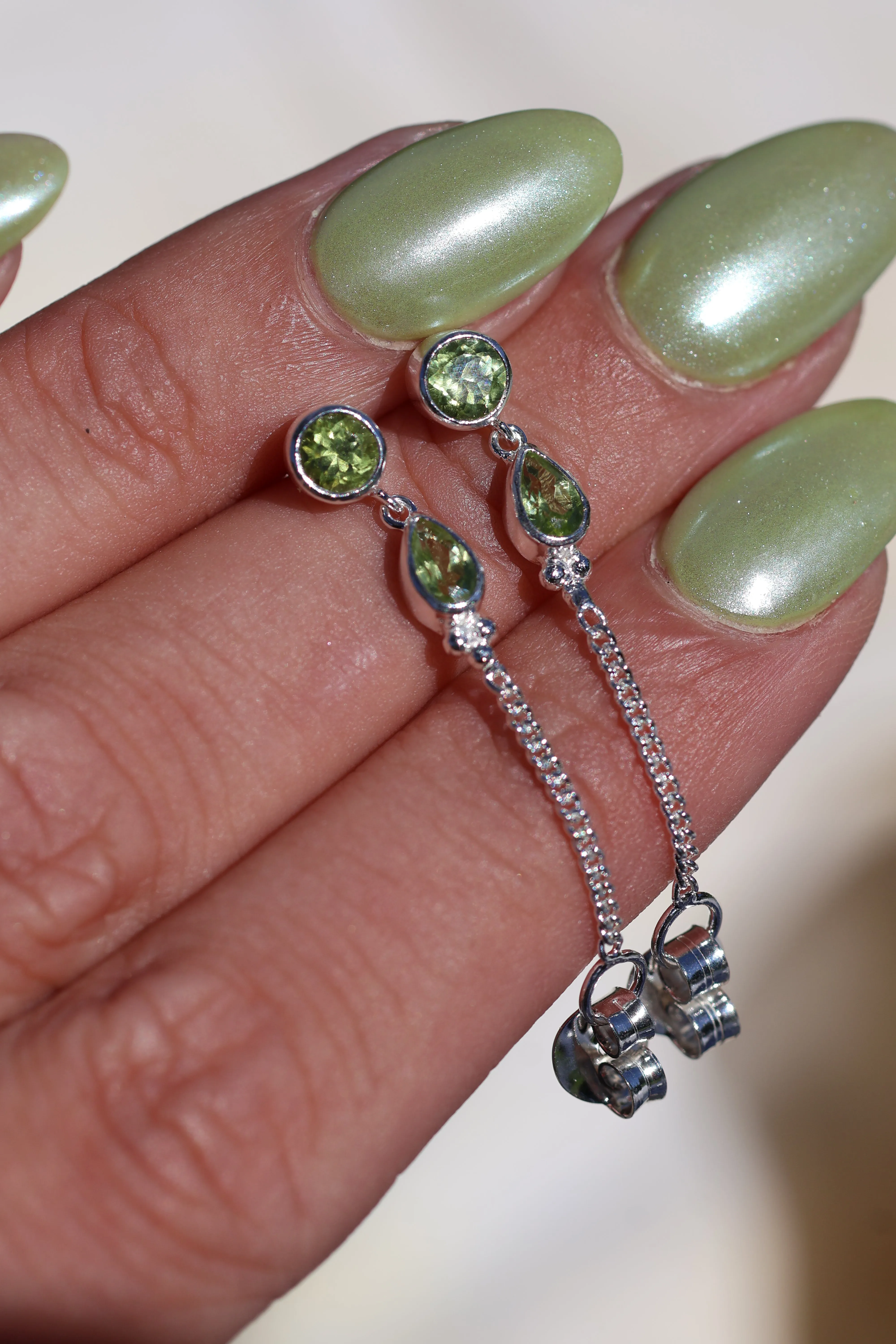 Leona Sterling Silver Peridot Studs