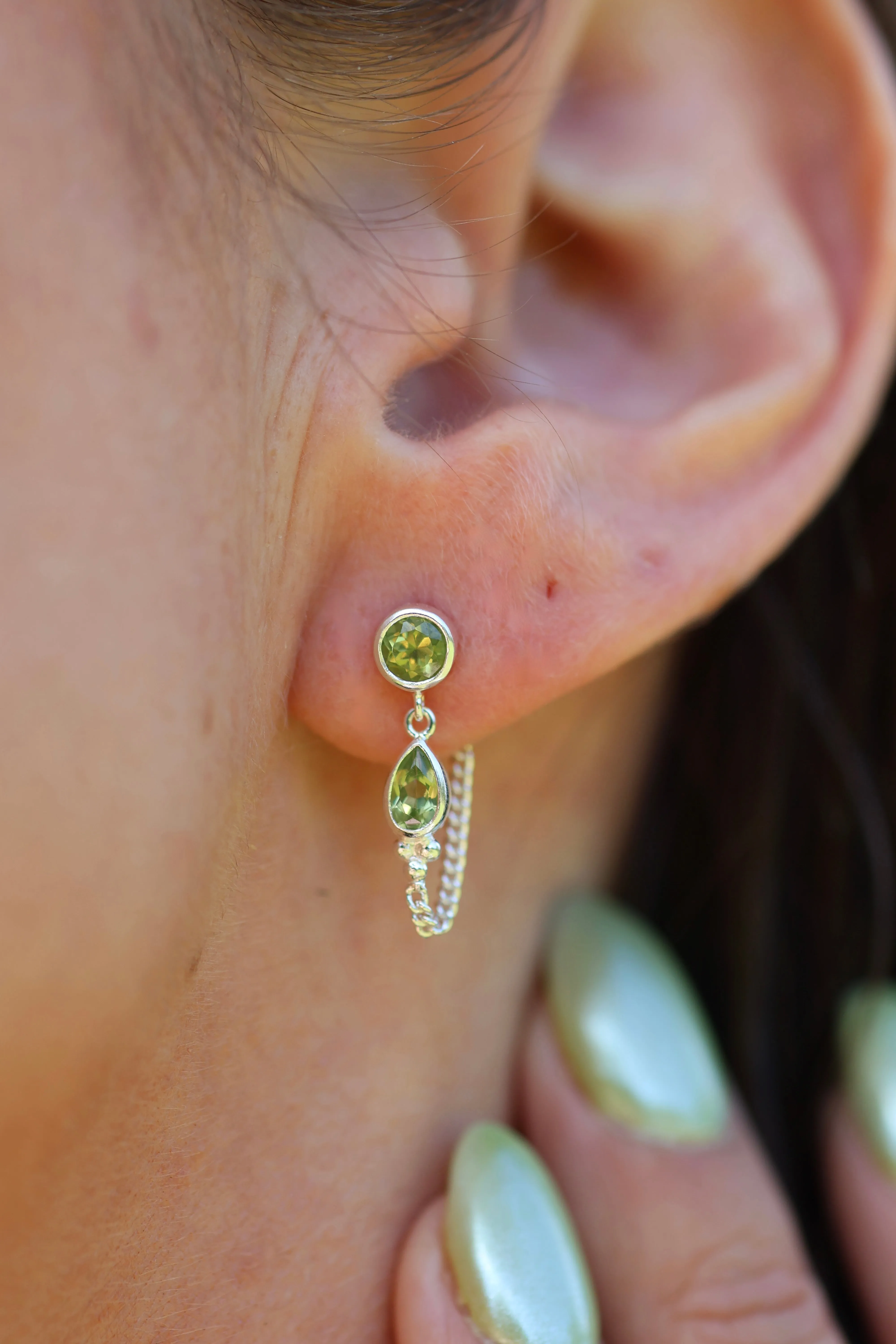 Leona Sterling Silver Peridot Studs