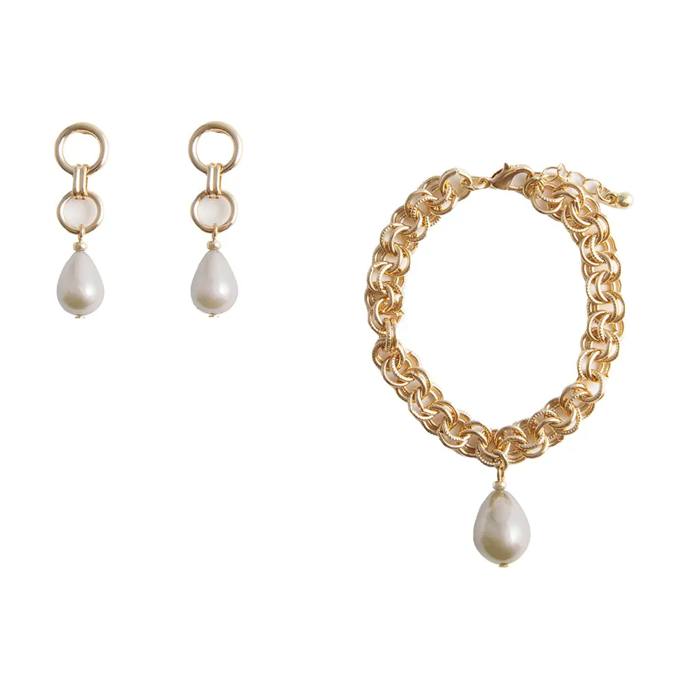 Lestari Pearl Earrings and Bracelet Gift Set