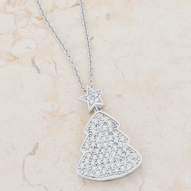 LOVCIA Holiday Sparkle Christmas Tree Pendant Necklace