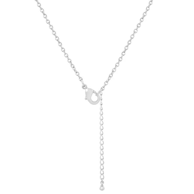 LOVCIA Rhodium-Plated Reindeer Pave Pendant with .35 ct CZ for the Holidays