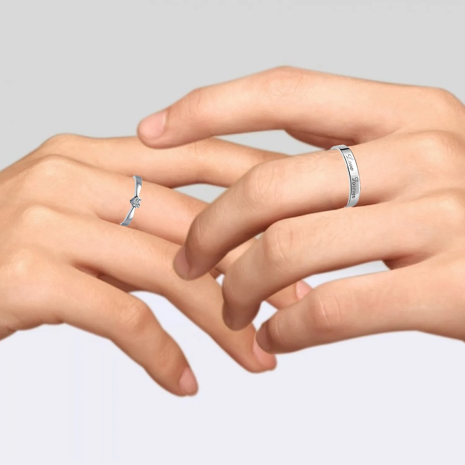 Love Forever Heart' Proposal Adjustable Couple Ring