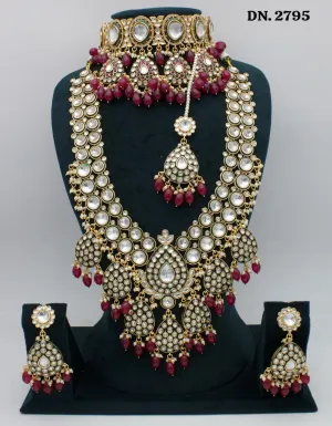 Luxurious kundan Beads Semi Bridal  Set