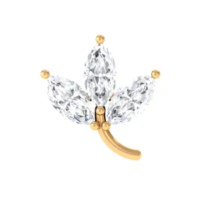 Marquise Moissanite Leaf Cartilage Earring