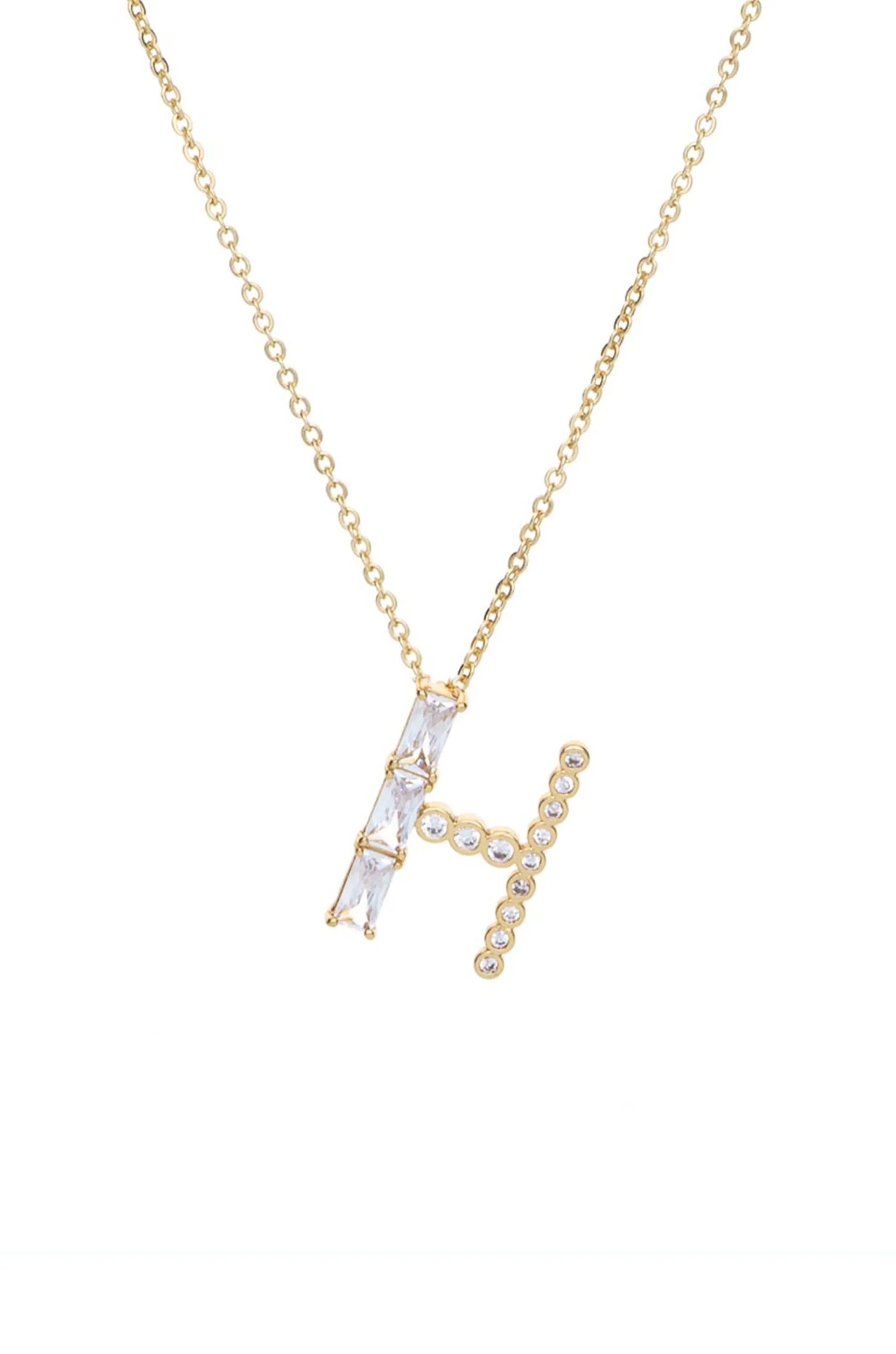 Mixed Crystal Initial 18k Gold Plated Necklace