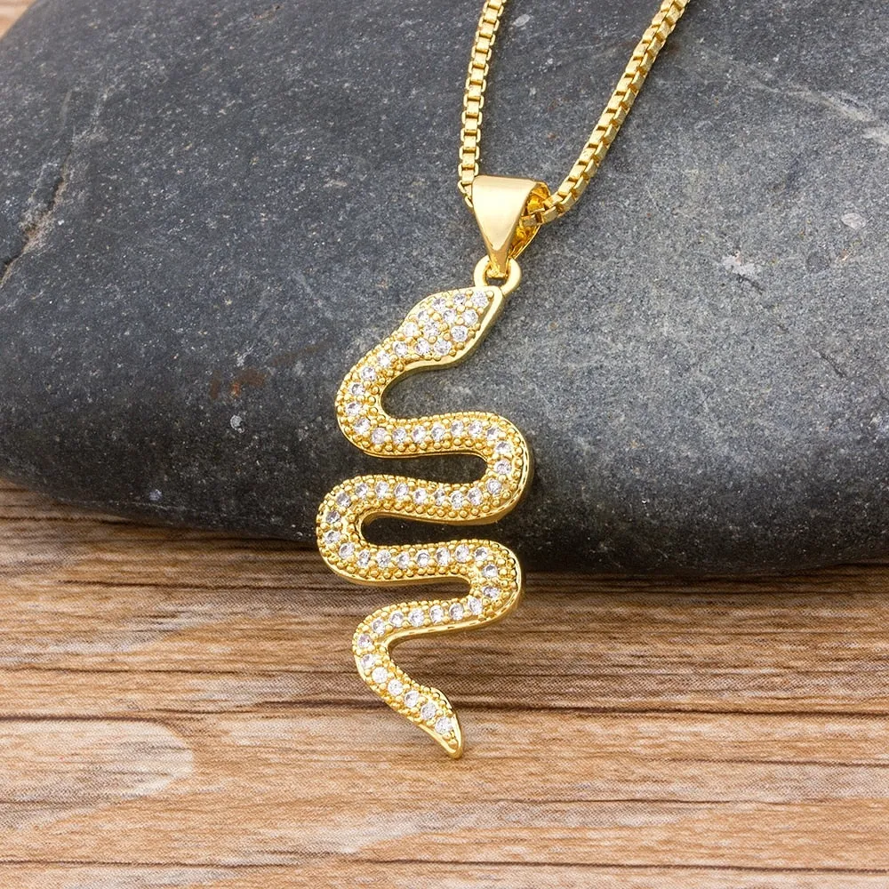 New Design Classic Animal Snake Dangle Women Pendant Necklace
