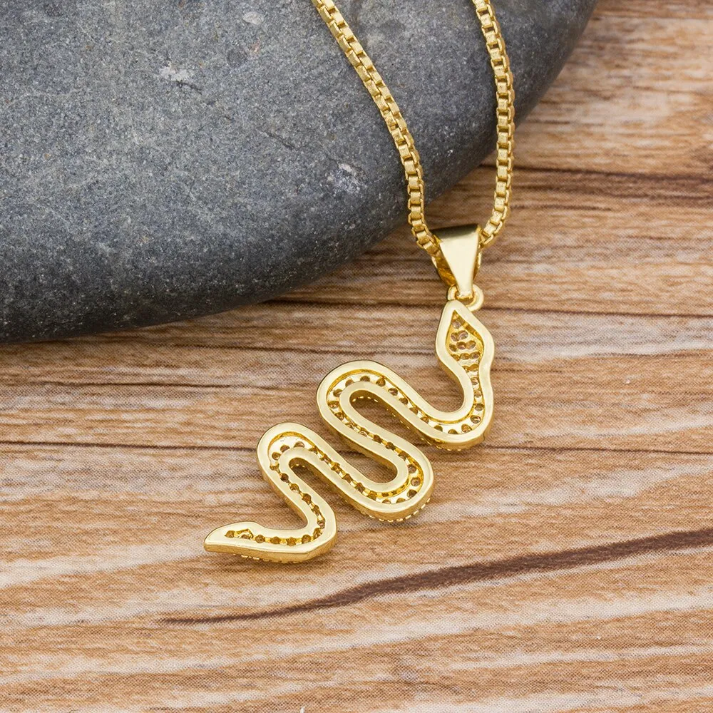 New Design Classic Animal Snake Dangle Women Pendant Necklace