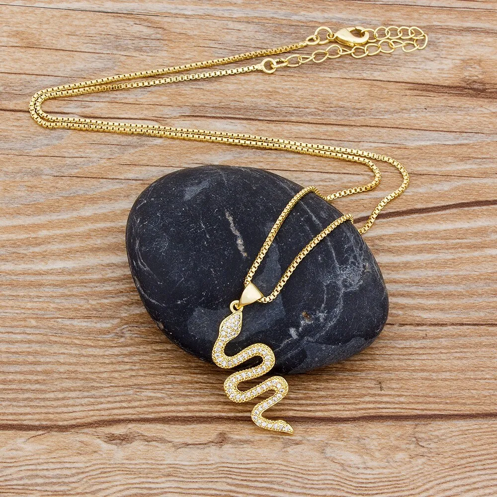 New Design Classic Animal Snake Dangle Women Pendant Necklace