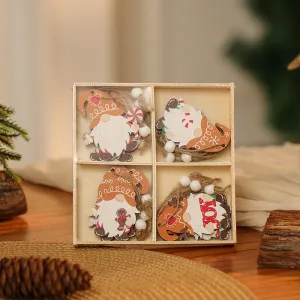 NNEDSZ 3 boxe style a set New Christmas Decorations, Small Wooden Pendants, Christmas Tree Decorations, 12 Wooden Box Packaging Pendants