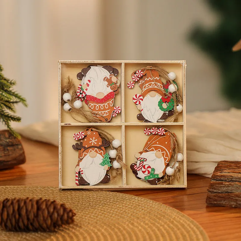 NNEDSZ 3 boxe style a set New Christmas Decorations, Small Wooden Pendants, Christmas Tree Decorations, 12 Wooden Box Packaging Pendants